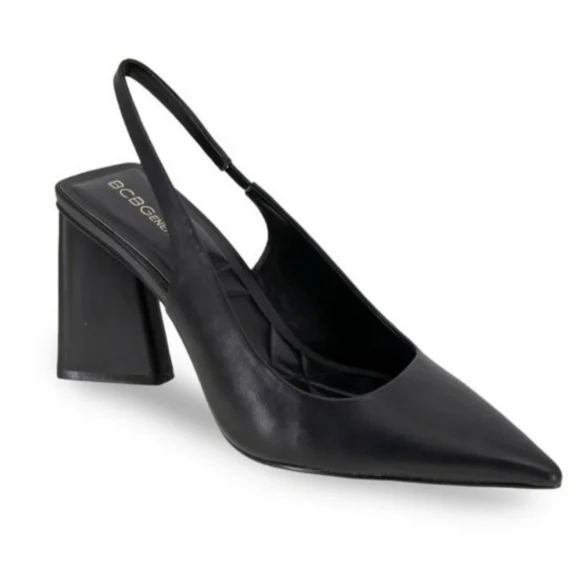 BCBGeneration Trina Elegant Black Slingback Block Heels New W/O Box Sz 6.5 - Picture 2 of 12